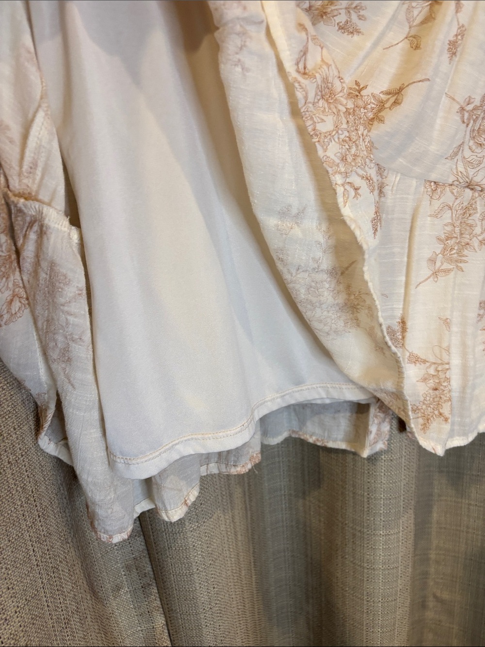 Sweet Wanderer Cream Dress with Golden floral pattern - Picture 6 of 6